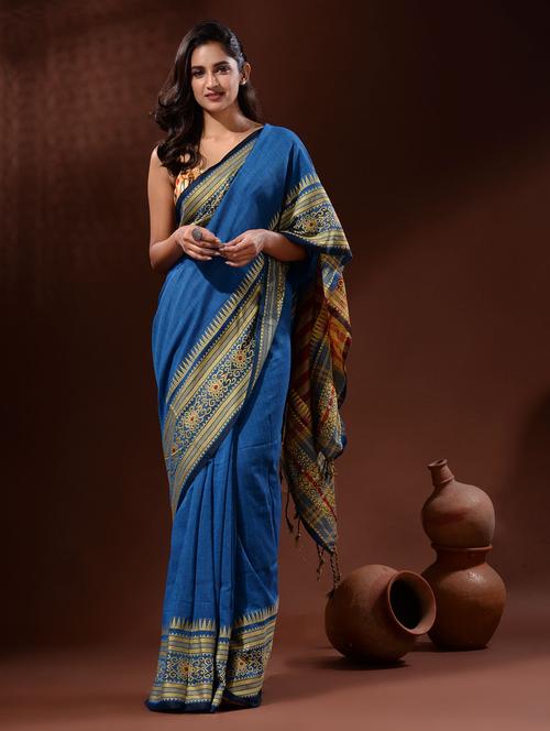 women's self design blue colored saree - 19417933 - Very Small Image - 1