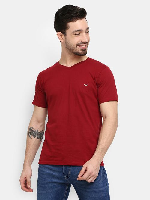 maroon solid t-shirt - 19419167 - Very Small Image - 1