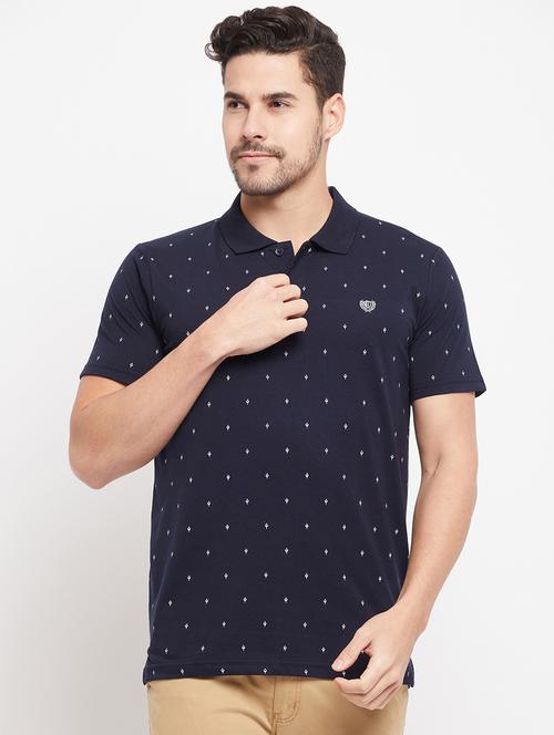 printed cotton blend polo t-shirt  - 19420236 - Very Small Image - 1