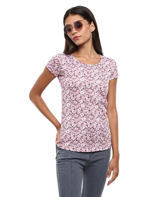 women's all over print round neck t-shirt - 19420422 - Very Small Image - 1