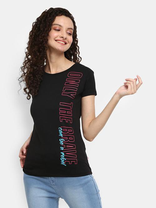 women's front print round neck t-shirt - 19420657 - Very Small Image - 1