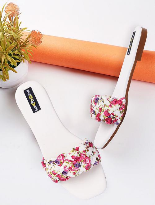 white synthetic slip on sandals - 19421516 - Very Small Image - 1