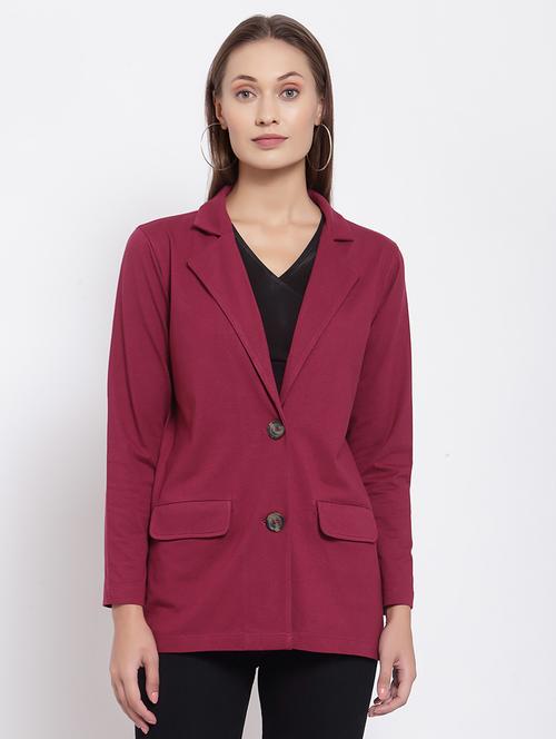  solid knitted blazer with front pocket - 19422005 - Very Small Image - 1