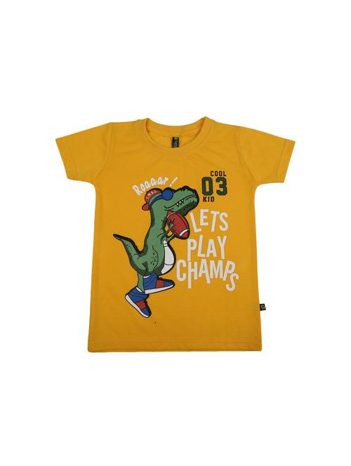 yellow printed round neck t-shirt - 19422812 - Very Small Image - 1