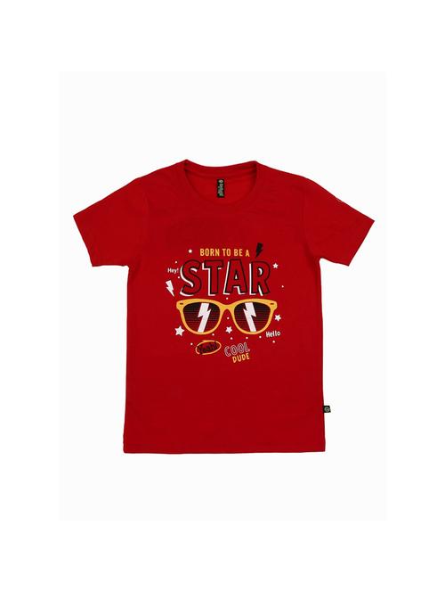 red printed round neck t-shirt - 19422834 - Very Small Image - 1