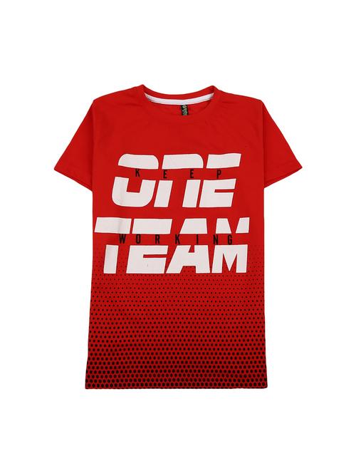 red printed round neck t-shirt - 19422859 - Very Small Image - 1