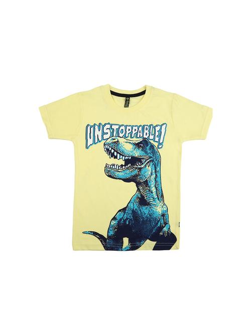 yellow printed round neck t-shirt - 19422868 - Very Small Image - 1