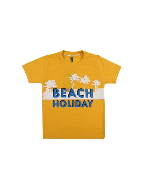 yellow printed round neck t-shirt - 19422889 - Very Small Image - 1