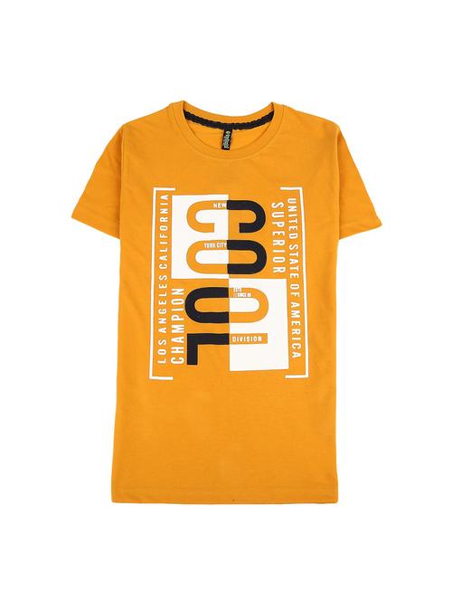 yellow printed round neck t-shirt - 19422901 - Very Small Image - 1