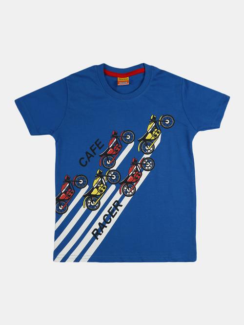 blue printed round neck t-shirt - 19423005 - Very Small Image - 1