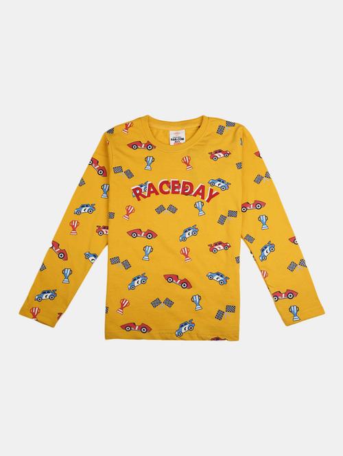 yellow printed round neck t-shirt - 19423120 - Very Small Image - 1