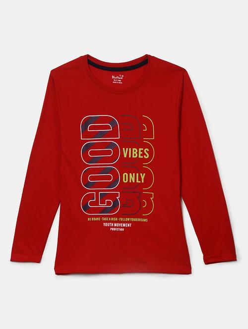 red printed round neck t-shirt - 19423134 - Very Small Image - 1