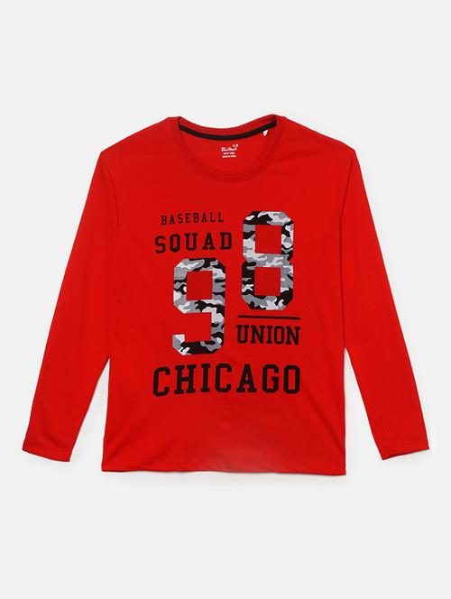red printed round neck t-shirt - 19423135 - Very Small Image - 1