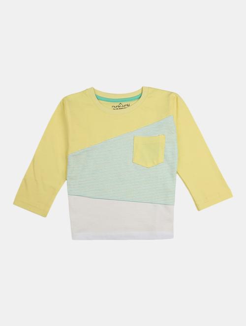 boys round neck color block t-shirt - 19423327 - Very Small Image - 1