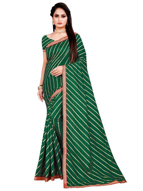 contrast bordered printed saree - 19424147 - Very Small Image - 1