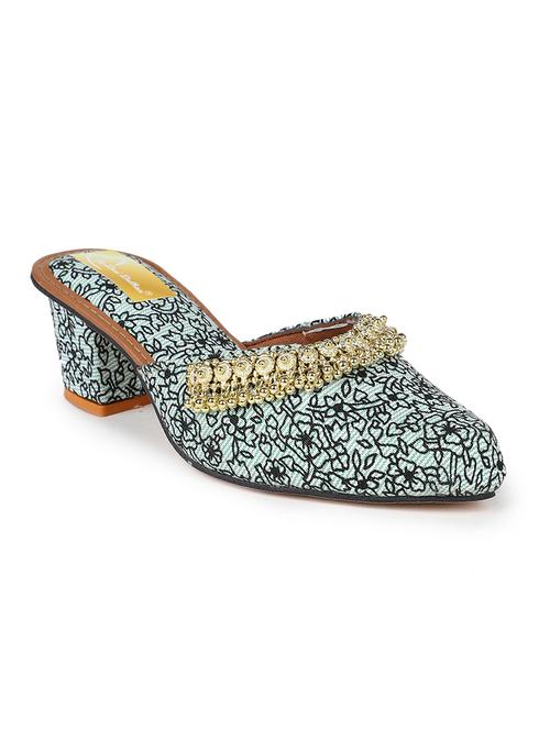 women embellished mules sandal - 19430327 - Very Small Image - 1