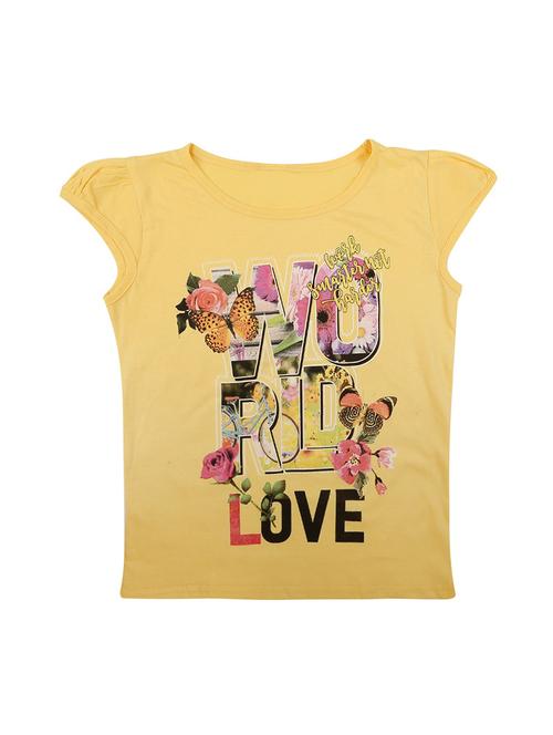 yellow printed regular tee - 19430505 - Very Small Image - 1