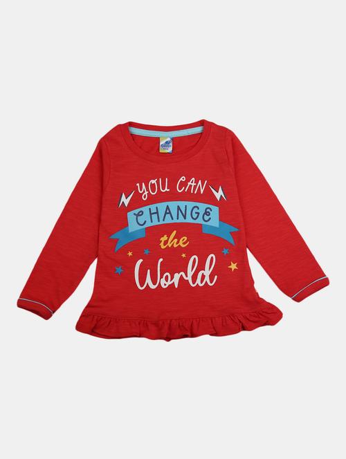 girl round neck cotton tee - 19430954 - Very Small Image - 1