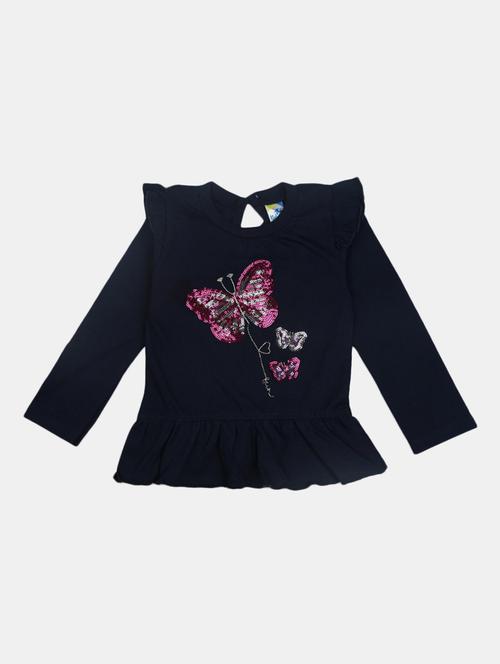 girl round neck cotton tee - 19430956 - Very Small Image - 1