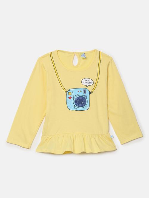 girl round neck cotton tee - 19430959 - Very Small Image - 1