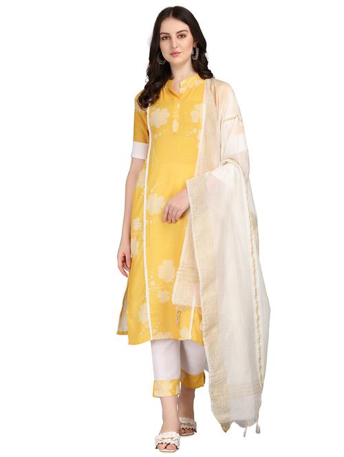 printed kurta pant set with dupatta - 19431072 - Very Small Image - 1