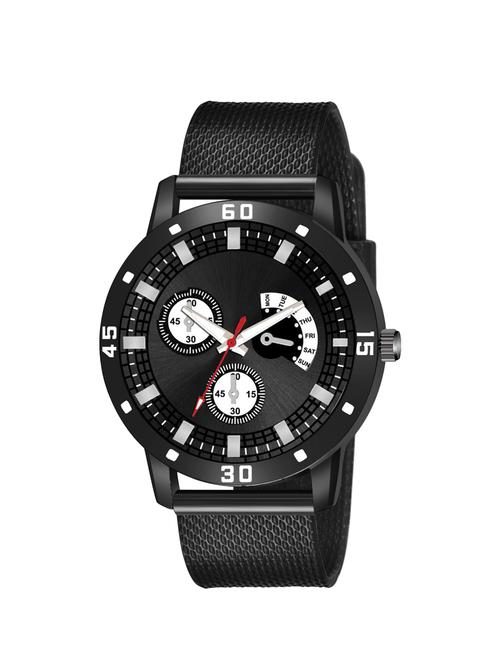 black leatherette watch - 19431320 - Very Small Image - 1