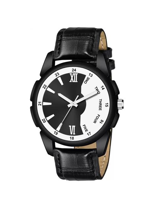 white&brown half dial brown leather strap for men - 19431482 - Very Small Image - 1