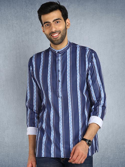 printed cotton short kurta - 19432020 - Very Small Image - 1