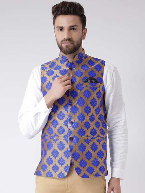 self design nehru jacket - 19432230 - Very Small Image - 1