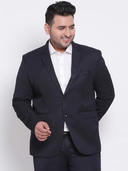 blue notched collar casual blazer - 19433141 - Very Small Image - 1