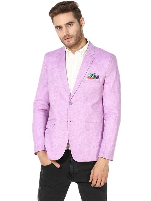 pink notched collar casual blazer - 19433145 - Very Small Image - 1