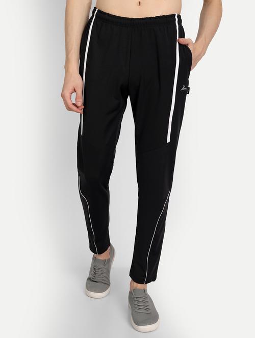 black solid full length track pant - 19433434 - Very Small Image - 1