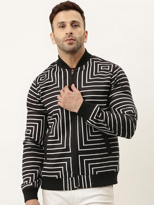 men printed casual jacket - 19435770 - Very Small Image - 1