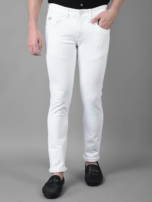 white mid rise denim jeans - 19435841 - Very Small Image - 1
