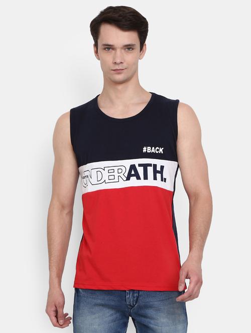 round neck color block vest - 19436916 - Very Small Image - 1