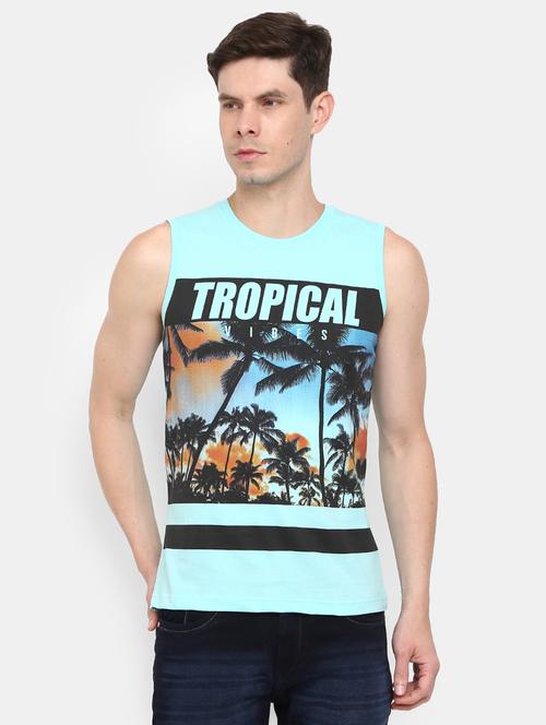 round neck printed vest - 19436927 - Very Small Image - 1