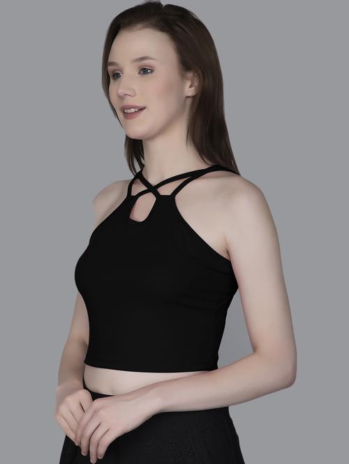 women's crop v neck top - 19437956 - Very Small Image - 1
