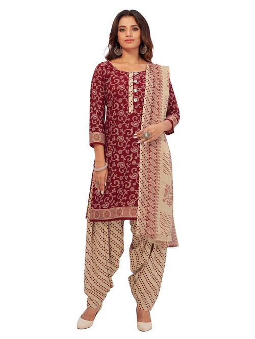 printed unstitched salwar suit - 19452004 - Very Small Image - 1