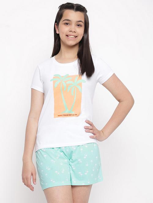 girl printed shorts nightwear set - 19452588 - Very Small Image - 1