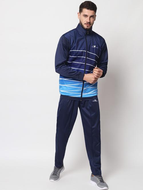 navy blue printed full sleeves polyester track suit - 19454390 - Very Small Image - 1