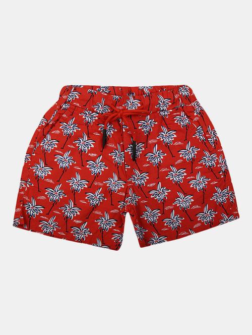 red printed cotton shorts  - 19455251 - Very Small Image - 1