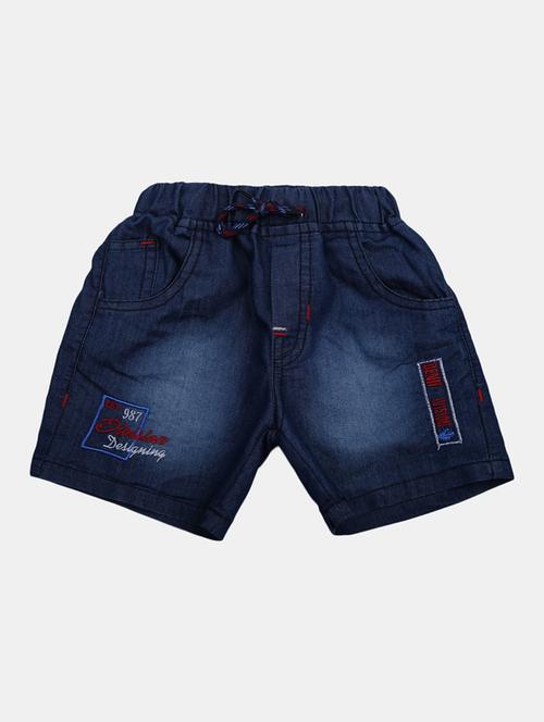 blue solid denim shorts  - 19455253 - Very Small Image - 1