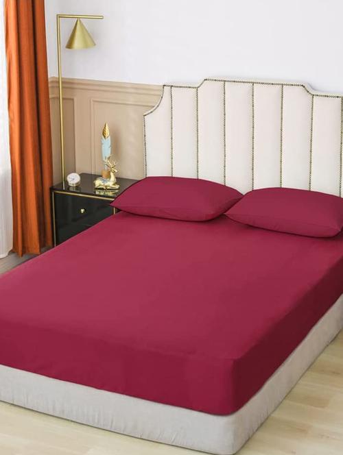 feel terry ultra soft waterproof mattress protector |  mattresses cover (60x72 inch |4x6.5 feet , maroon - pack of 1 ) - 19471919 - Very Small Image - 1