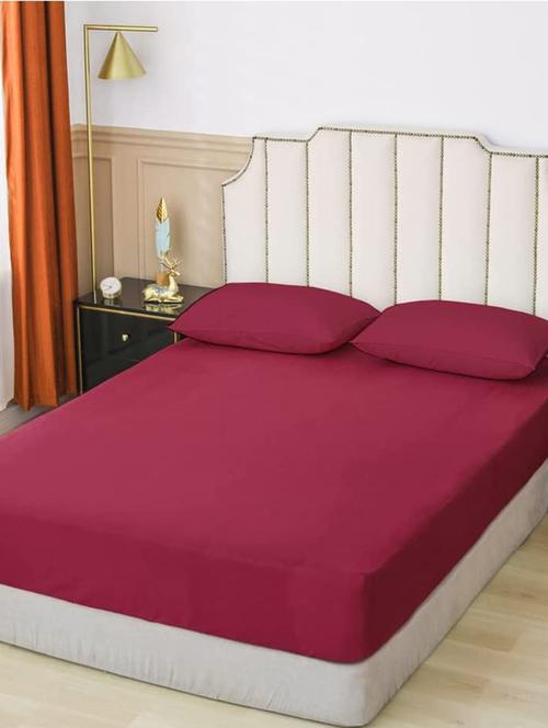 feel terry ultra soft waterproof mattress protector |  mattresses cover (72x78 inch |6x6.5 feet , maroon - pack of 1 ) - 19471922 - Very Small Image - 1
