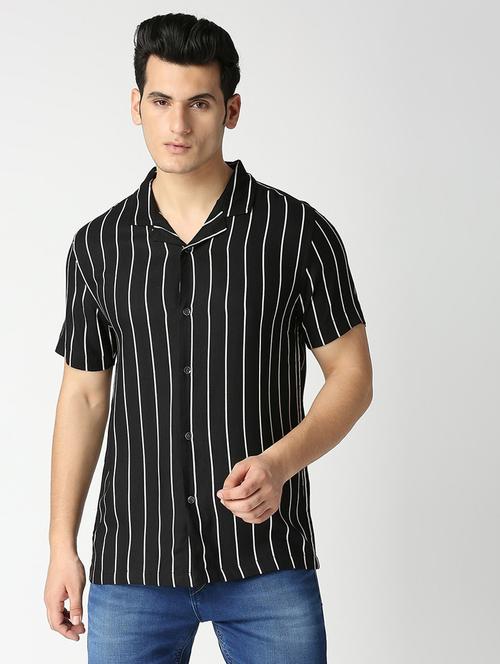 black rayon casual shirt - 19472835 - Very Small Image - 1