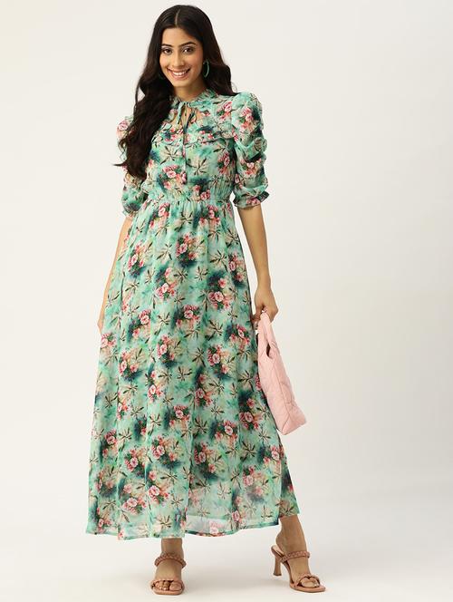 women's fit & flare floral dress - 19473904 - Very Small Image - 1