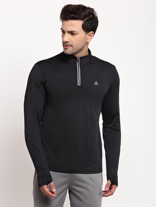 black solid long sleeve regular t-shirt - 19473967 - Very Small Image - 1