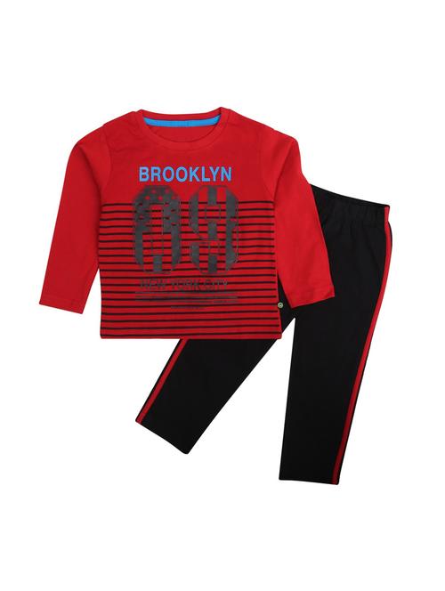 printed round neck cotton twin sets  - 19474034 - Very Small Image - 1