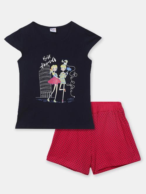 girls printed t-shirt and shorts set - 19474646 - Very Small Image - 1