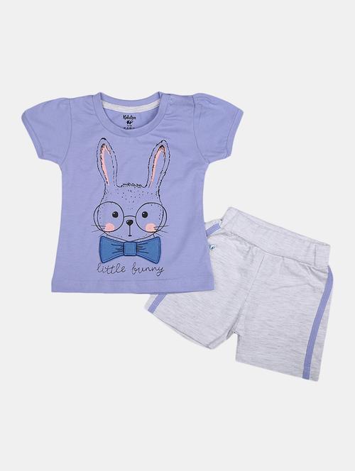 girls printed t-shirt and shorts set - 19474882 - Very Small Image - 1